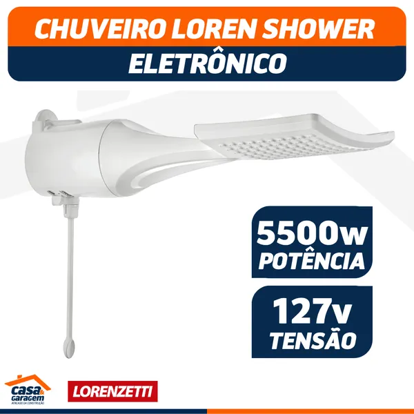 CHUVEIRO LOREN SHOWER ULTRA ELETRÔNICO 5500W 127V DUCHA ELÉTRICA 110V LORENZETTI