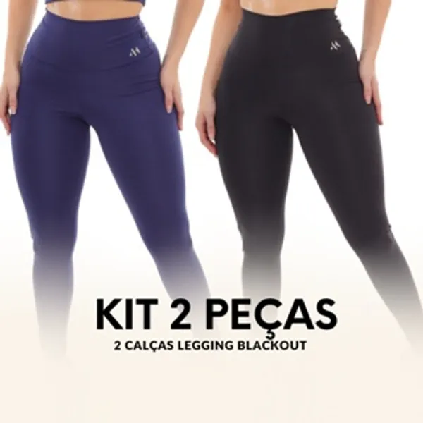 KIT 2 LEGGING BLACKOUT FEMININA ZERO TRANSPARÊNCIA