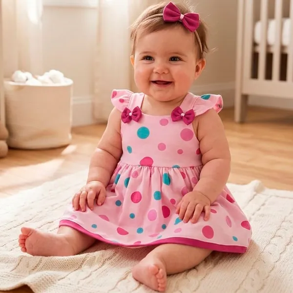 Vestido de Verão Bebê Menina Kids Fresquinho e Confortável Cores