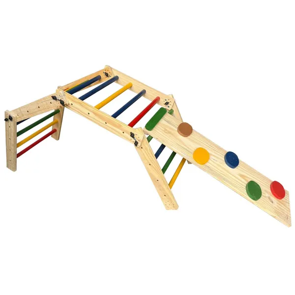 Triângulo Montessori Articulavel Duplo Com Rampa Colorida
