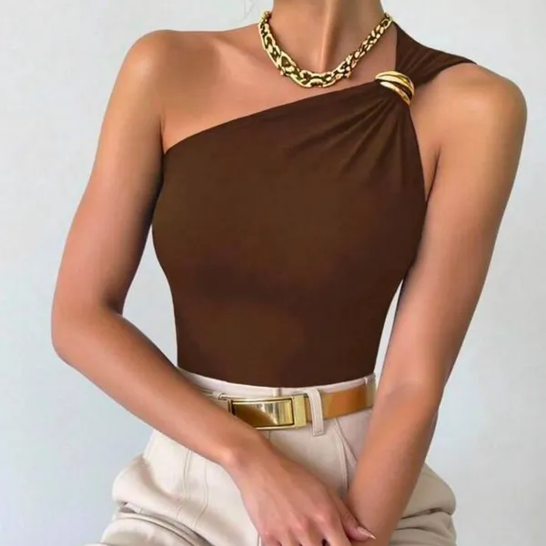 Blusa Feminina Nula Manga Fivela em Argola Tecido Suplex Premium Elegante Casual