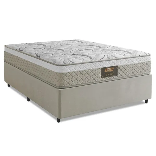 CAMA BOX CASAL CRISTAL MOLAS ENSACADAS 138X188X61CM