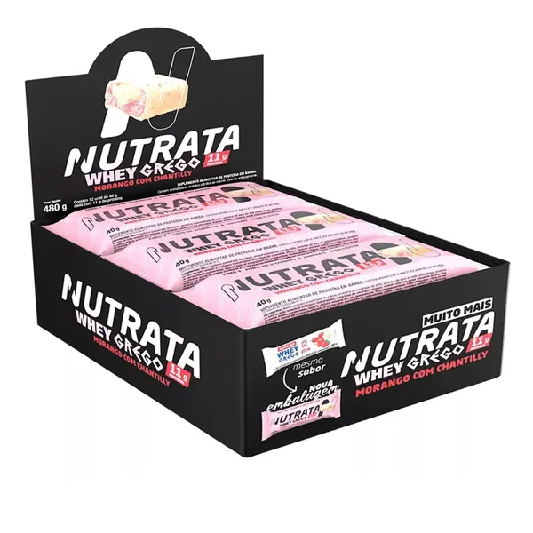 Whey Grego Bar Barra de Proteína Caixa com 12 Nutrata