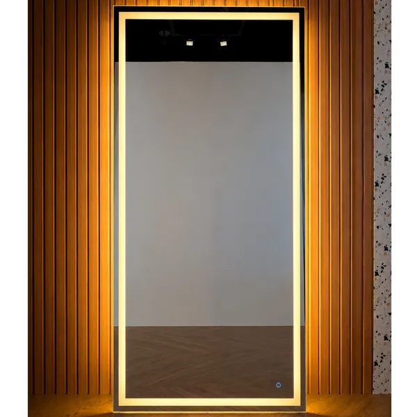 Espelho Retangular Grande com LED Touch Jateado Vários tamanhos