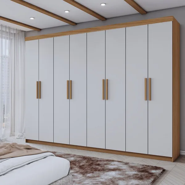 GUARDA-ROUPA CASAL AURORA 8 PORTAS 4 GAVETAS