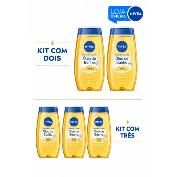 KIT NIVEA Sabonete Líquido Óleo de Banho 200ml - 2 unidades