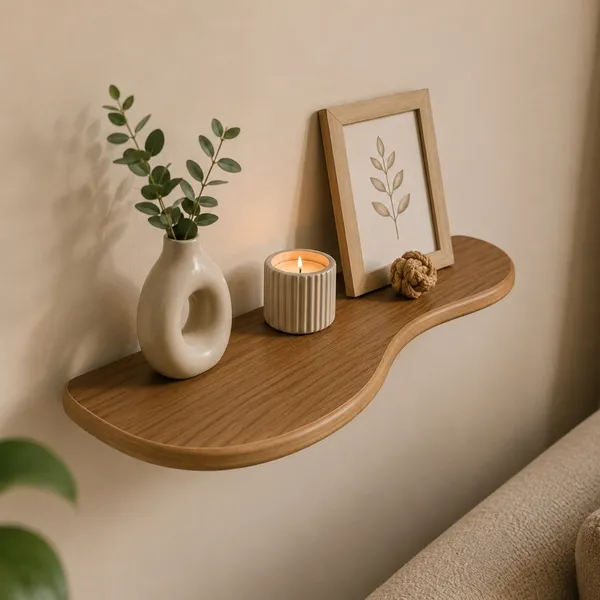 PRATELEIRA ORGÂNICA MDF Flutuante Decorativa para Sala Quarto Banheiro
