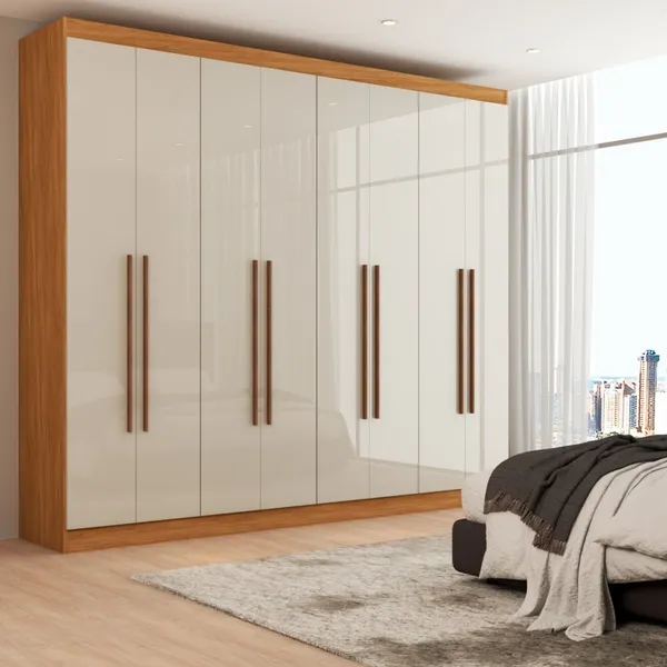 GUARDA-ROUPA CASAL ELE E ELA 8 PORTAS 8 PRATELEIRAS