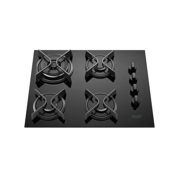 Cooktop Dako Supreme 4 Bocas a Gás Mesa de Vidro Temperado Preto Bivolt