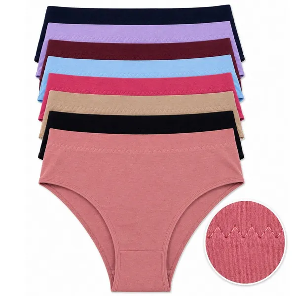 Kit 5 Calcinha de Algodão 100% Premium Cós Alto Feminino