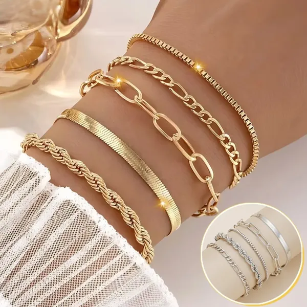 Conjunto De 5 Peças De Pulseira De Verão Para Mulheres , Joias Boho Hipoalergênicas , Presente