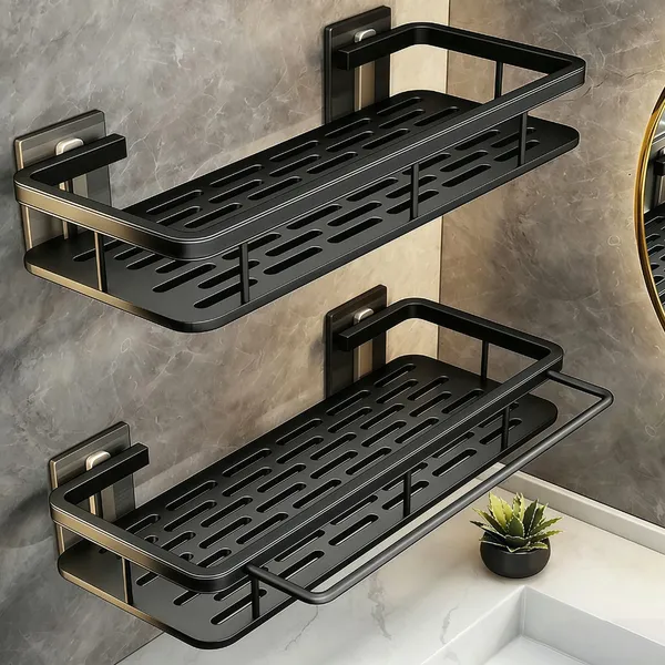 Suporte De Shampoo Organizador Alta qualidade Prateleiras De Banheiro Sem Furo Premium-Space Aluminium
