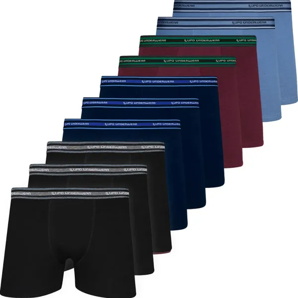 Kit 10 Cuecas Boxer Lupo Original Algodão Respirável Masculino Adulto Confortável Básica Cueca Box