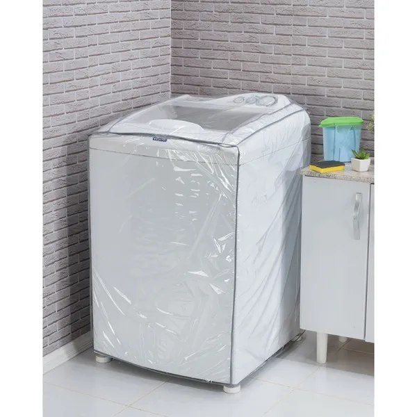 Capa Máquina De Lavar Roupas Pvc Transparente Diversos Tamanhos