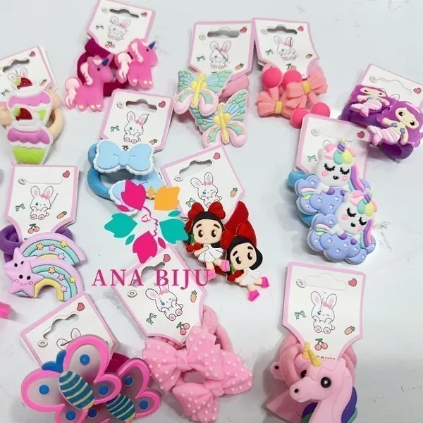 KIT 40 unidades de xuxinhas com Detalhes de Silicone Laço/Coroa/Unicornio/muitos Modelo Aleatorio