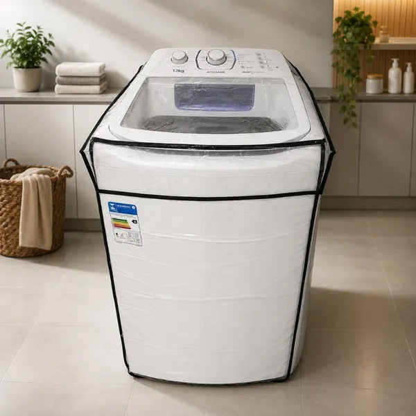 Capa Plastica Para Máquina de Lavar Roupa 8 a19kg Todos os Tamanhos e Marcas Transparente Com Elástico
