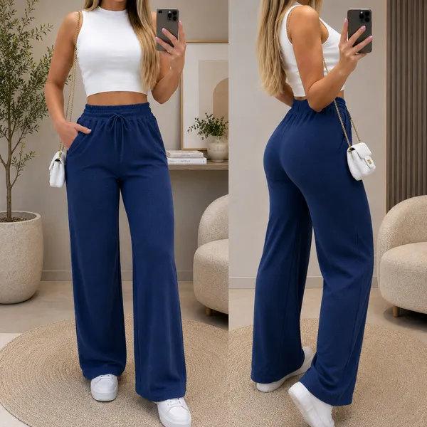 Calça Feminina Lanzinha Cintura Alta com Bolso Inverno