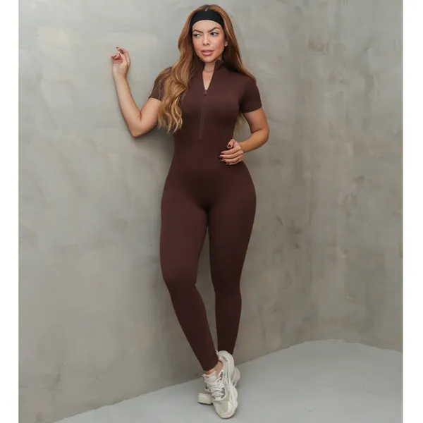 Macacão Feminino Esportivo Canelado Poliamida Academia Elástico Fitness 3RD SD1485