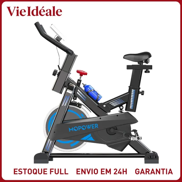 Bicicleta Spinning Profissional 15kg Roda Inércia - Suporta 150kg | Display Digital | Silenciosa | Altura Ajustável