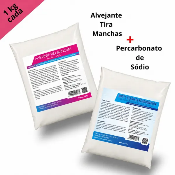 Percarbonato 1kg + Alvejante 1kg