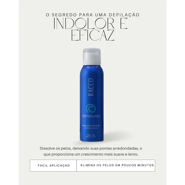 Mousse Spray Depilatório Depeeling Racco, 150ml