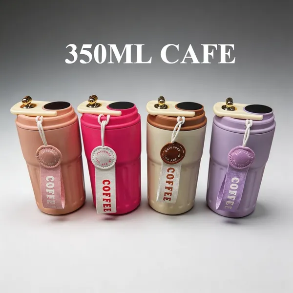 Copo Térmico Café 350ml com Tampa Vedada, Design Moderno, Portátil, Isolamento Térmico,maravilha