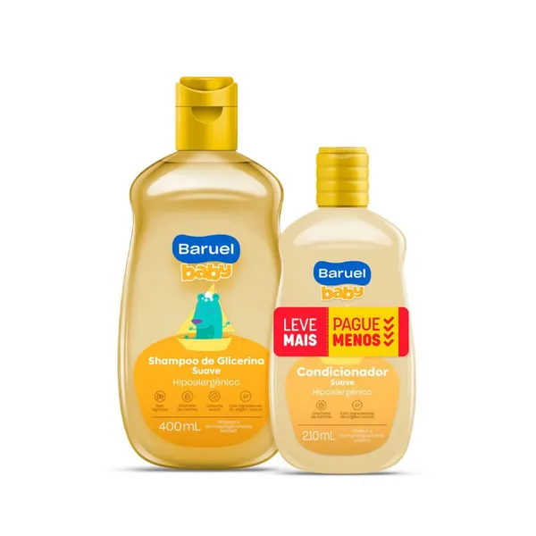 Kit Shampoo 400ml + Condicionador 210ml Baruel Baby Suave