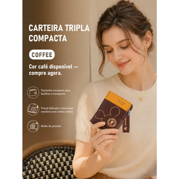 JAMI JAMI Bolsa de Mão/Carteira Feminina Zíper Porta Moedas e Porta Cartões D6001