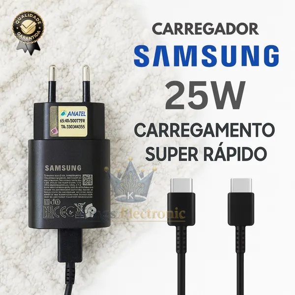 Carregador Samsung Super Rápido 25W USB Tipo C Original