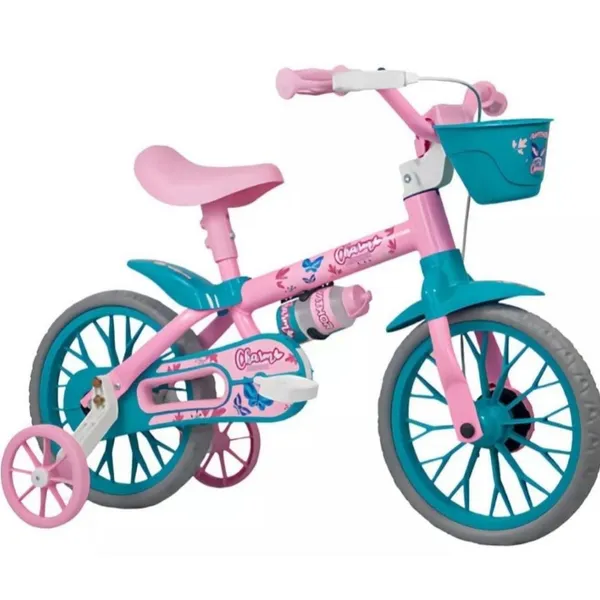 Bicicleta Bike Criança 2 A 5 Anos Aro 12 Nathor Infantil Rosa C/ Rodinha Menina e Menino