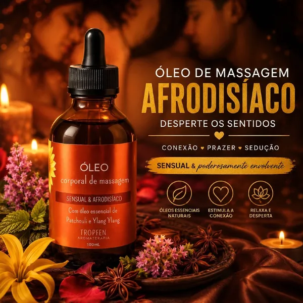 Óleo Corporal de Massagem Sensual e Afrodisíaco