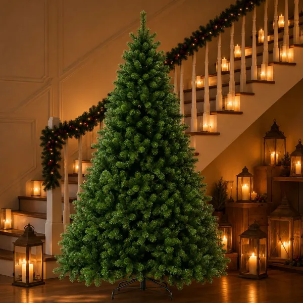 Arvore De Natal 2,10/1,80 Metros 1250 Galhos Cheia Pinheiro Luxo Cor Verde