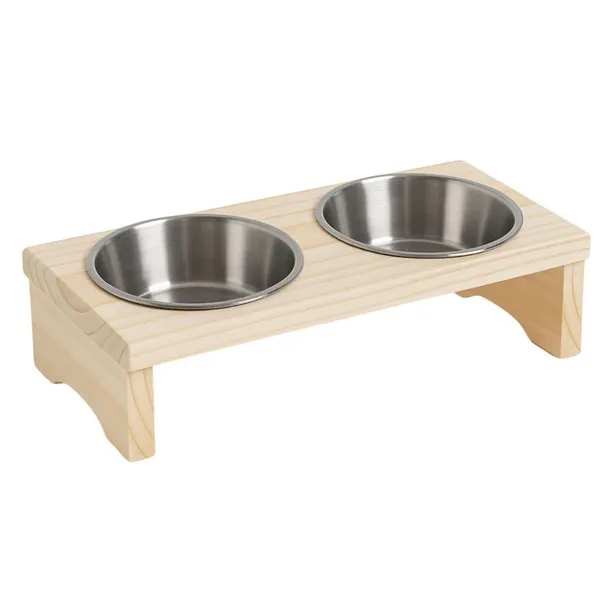 Comedouro Bebedouro duplo pet 2 tigelas inox 200ml cachorro e gato