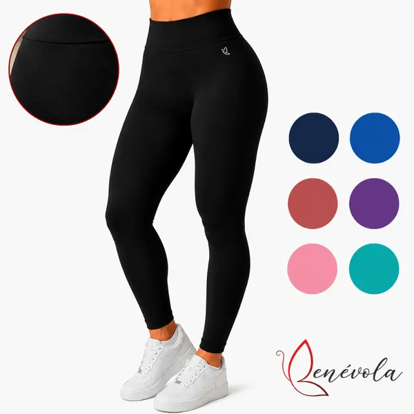 CALÇA  LEGGING BENÉVOLA  FEMININA POLIAMIDA SEM COSTURA GROSSA CALÇA CINTURA ALTA SEM TRANSPARÊNCIA