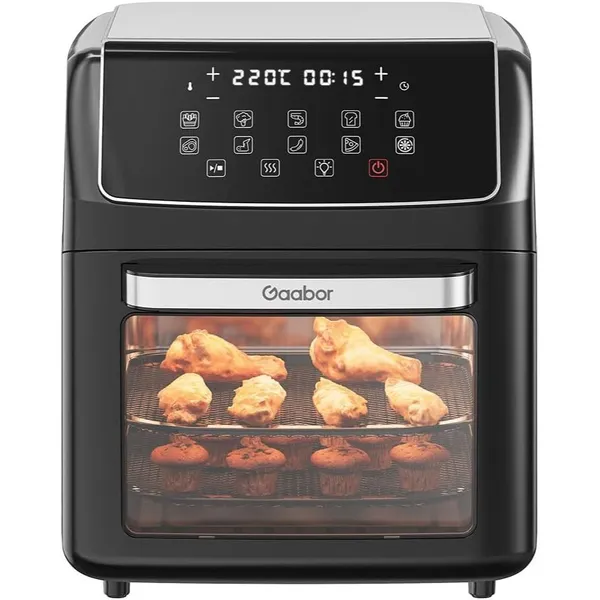 Fritadeira Air Fryer Oven Gaabor 12L Digital Preta 2000W ​com Janela, Luz Interna e Funções Forno