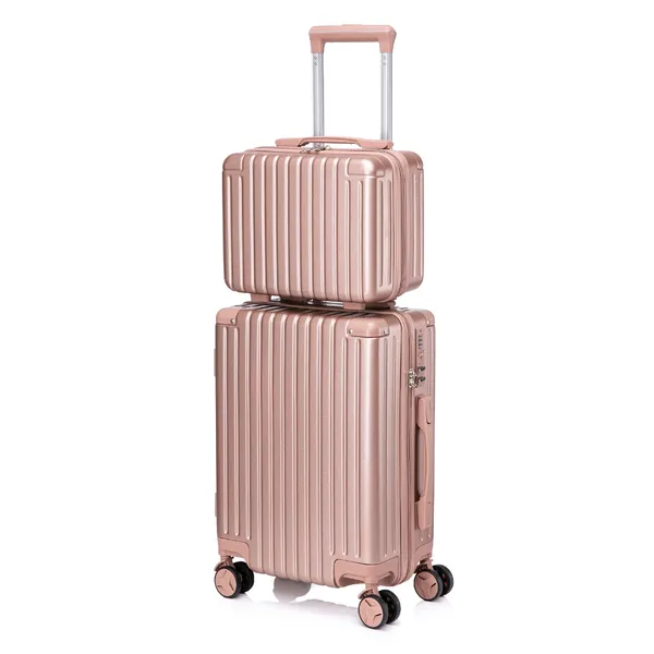 Conjunto Mala De Viagem 10KG E Frasqueira Cadeado TSA Roda Dupla 360° ATP93-2
