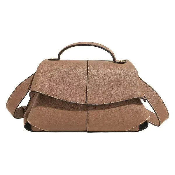 Bolsa Inspirada Feminina Lichia Couro PU Aba Alça Superior Estilo Coreano De Ombro Crossbody Para Trabalho Escritório