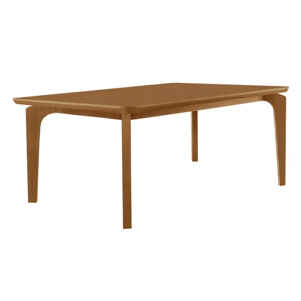 Mesa de jantar Liz 180cm tampo MDF canto copo moderna