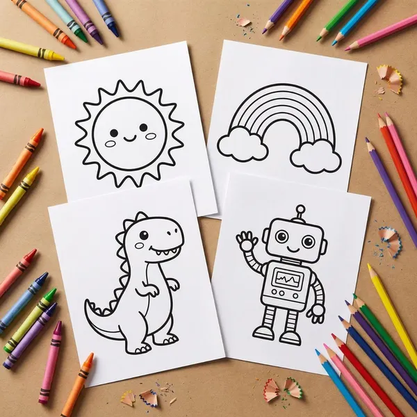 KIT 100 Desenhos para Colorir Animais Infantil Educativas Crianças Pintura Safari Fazenda Zoológico