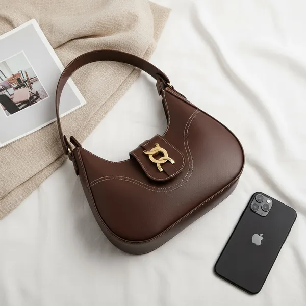 Bolsa Feminina Baguete Média De Ombro Estilosa Casual