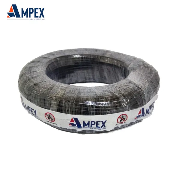 Fio Elétrico Cabo Flexível 6mm Rolo de 100m – Certificado INMETRO | Anti-chamas | Ampex