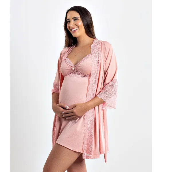 Kit camisola amamentação com robe | várias cores.