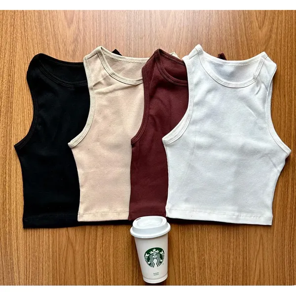 Kit 3 Cropped Feminino Canelada Regata Feminina Camiseta Básica Feminina Crooped Regatinha Cropet canelado básico