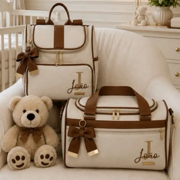 kit bolsa maternidade Mala Baú e Mochila  Personalizada