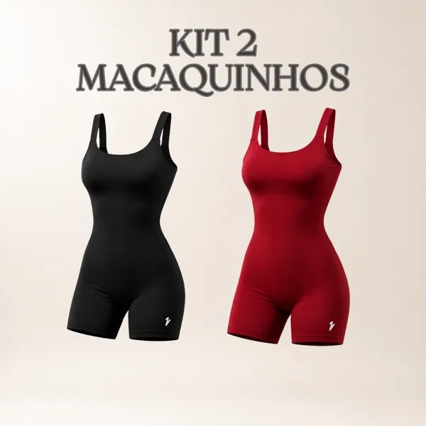 Kit 2 Macaquinhos Alça larga Academia Fitness Versátil Feminino Corrida Zero Transparencia