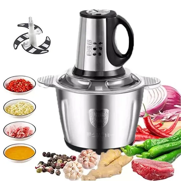 2L 3LPICADOR DE ALIMENTOS MOEDOR DE CARNE MIXER ELÉTRICA PROCESSADOR COZINHA CASA ALHO - 110V-220V