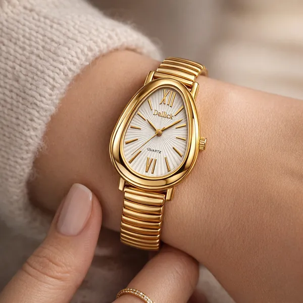 Relógio Feminino com Pulseira Elástica Casual, Moderno e Elegante