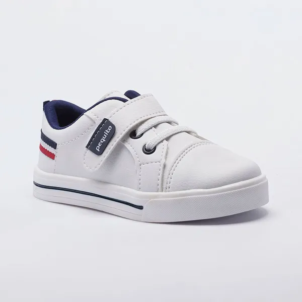 Tênis Infantil Menino Casual Listra Masculino Estiloso Passeio Escolar Branco 20126 Pequito