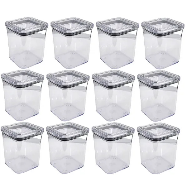 jogo de 12 Pote Hermético Acrílico 200ml p/ Temperos + BRINDE
