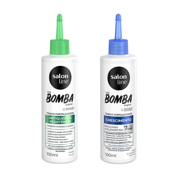 Kit Tônicos SOS Bomba Crescimento Acelerado + Antiqueda Salon Line